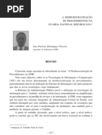 A Desburocratizacao de Procedimentos Na Gnr