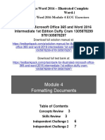 Illustrated Microsoft Office 365 and Word 2016 Intermediate 1st Edition Duffy Solutions Manual 1