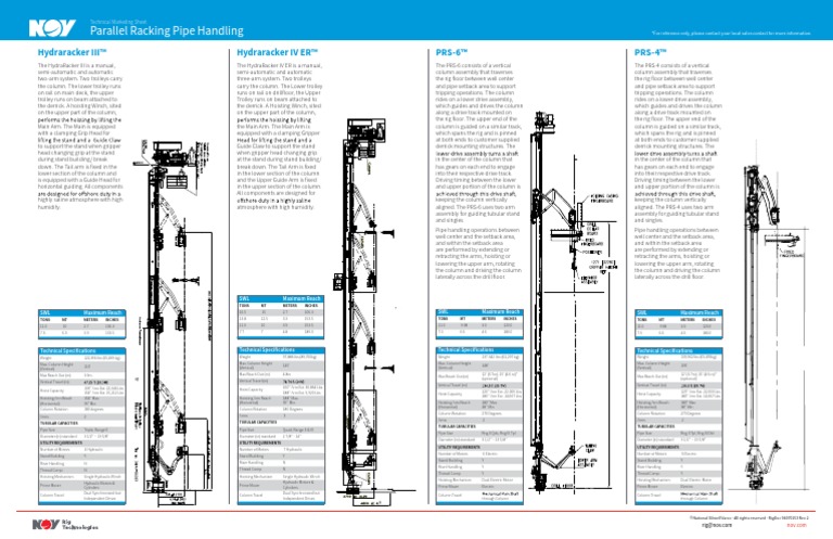 Parallel-Racking-Pipe-Handling-Spec-Sheet | PDF