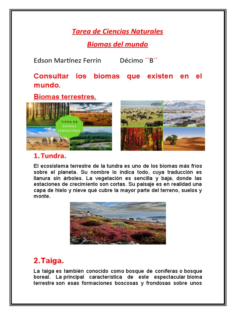 Biomas Terrestres del Mundo | PDF | Ecología de sistemas | Ciencias de ...