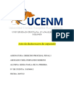 AUDIENCIA DE DECLARACION DE IMPUTADO