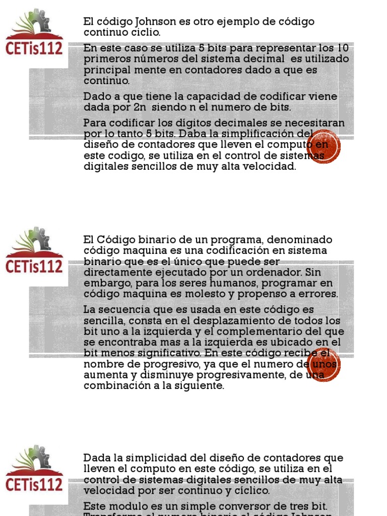 Código Johnson: Contadores y Conversores | PDF | Informática | Tecnología