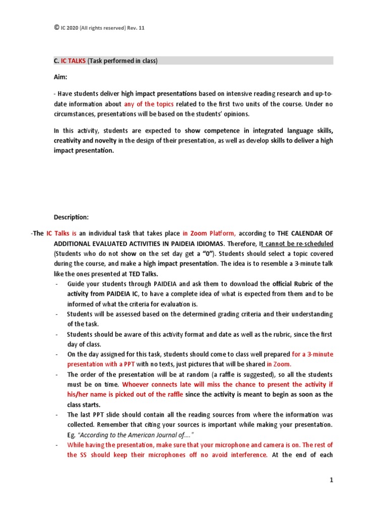 IC Talks Presentation Guidelines | PDF