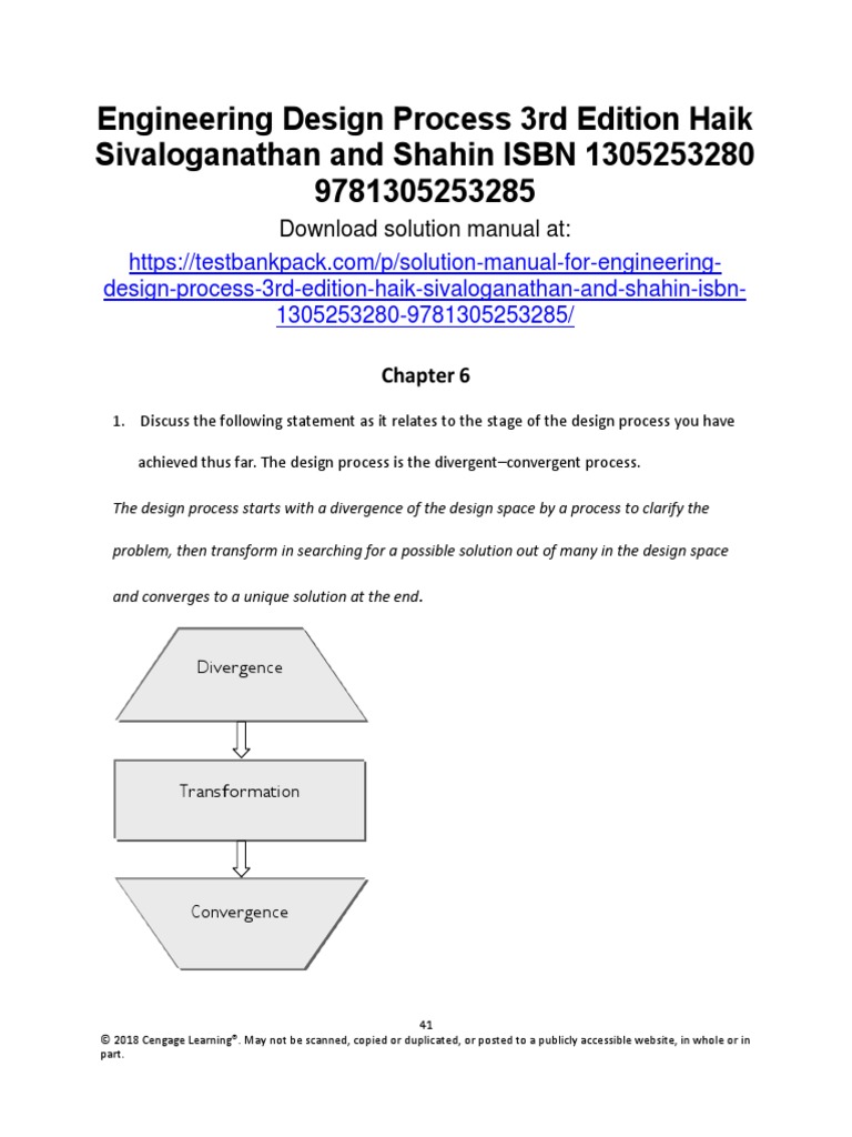 Engineering Design Process 3rd Edition Haik Solutions Manual Download PDF