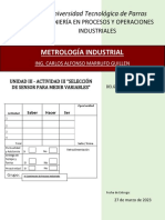 UNIDAD III - ACTIVIDAD III Â - SELECCIÃ - N DE SENSOR PARA MEDIR VARIABLESâ