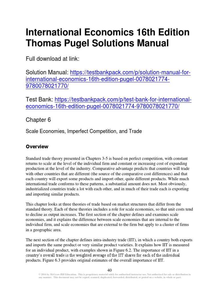 INTERNATIONAL ECONOMICS THOMAS PUGEL 18TH EDITION PDF intelligence overview