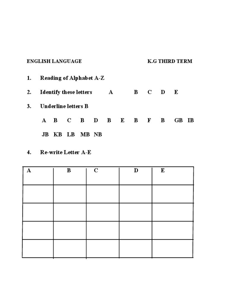 English Language K | PDF