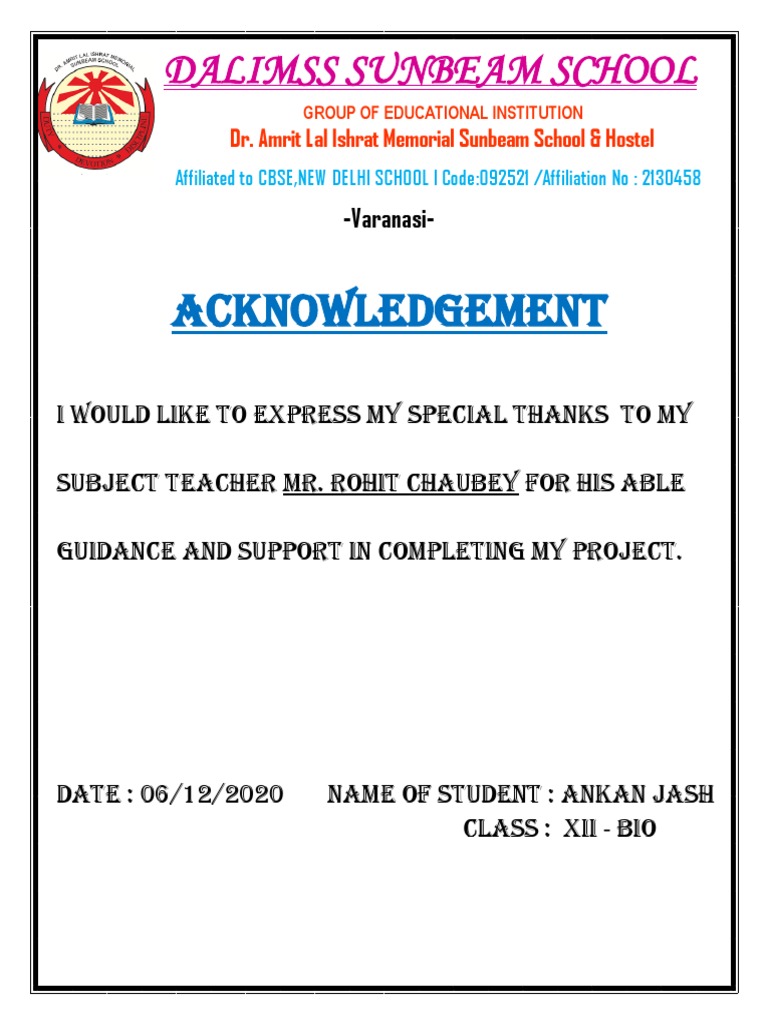 Sunbeam Chemistry Project 2021 | PDF