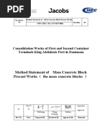 Method Statement of Mass Concrete Block Precast Works