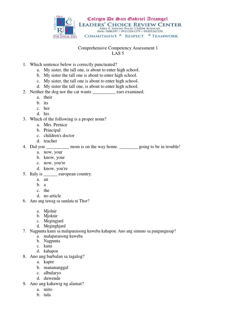 Cca 1 - Las 5 | PDF