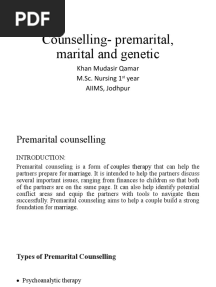 Counselling - Premarital, Marital and Genetic