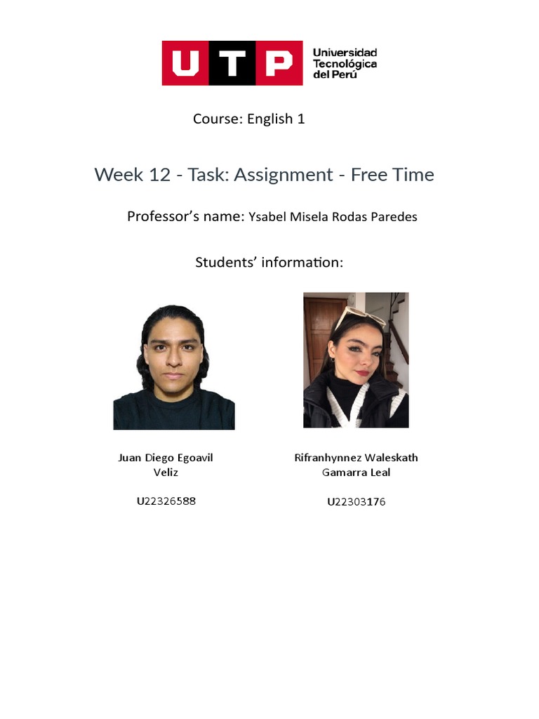 Week 7 - Task Assignment - My Family | PDF | Language Arts & Discipline ...