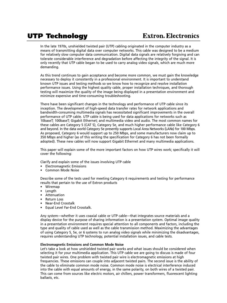 Extron electronics utp white paper pdf decibel coaxial cable