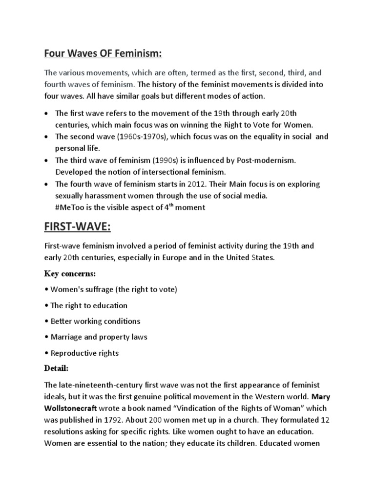 Overview of the Four Waves of Feminism | PDF | Gender Studies | Feminism