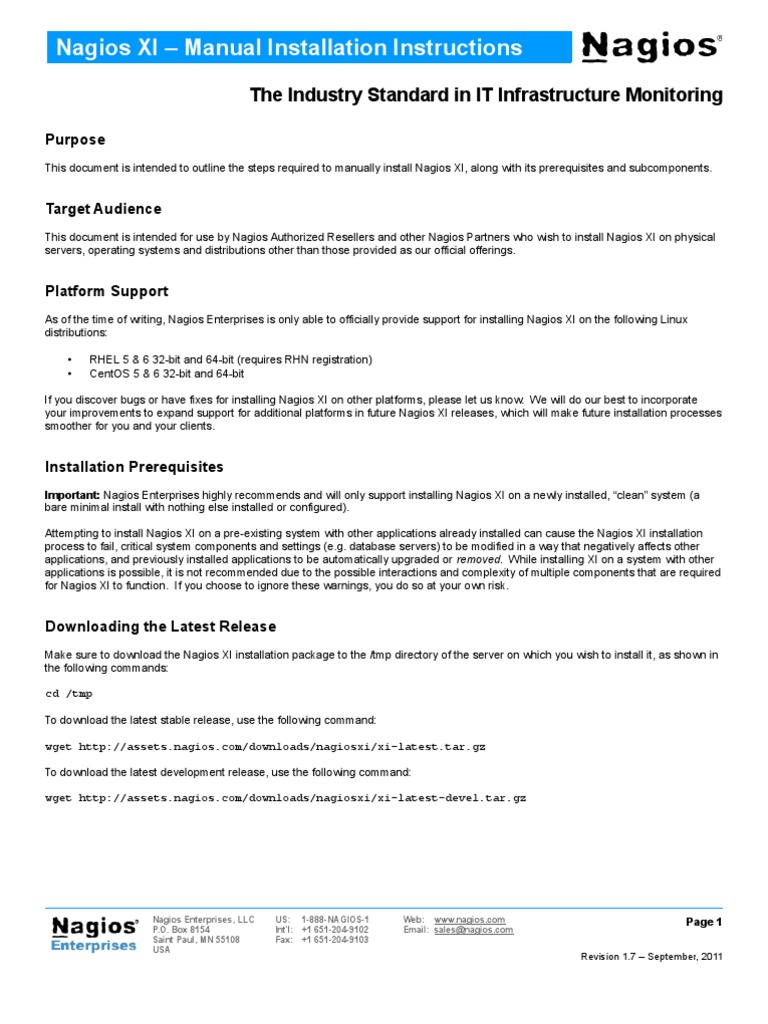 Nagios XI Manual Installation Guide | PDF | Installation (Computer ...