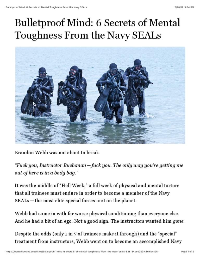 6 Secrets of Mental Toughness From The Navy SEALs PDF