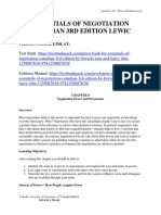 Essentials of Negotiation Canadian 3rd Edition Lewicki Solutions Manual Download