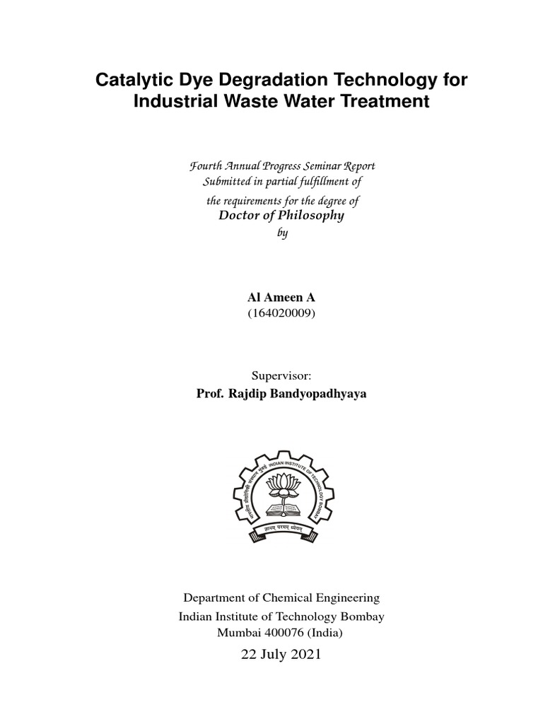 Catalytic Dye Degradation Technology For Industrial Waste Water