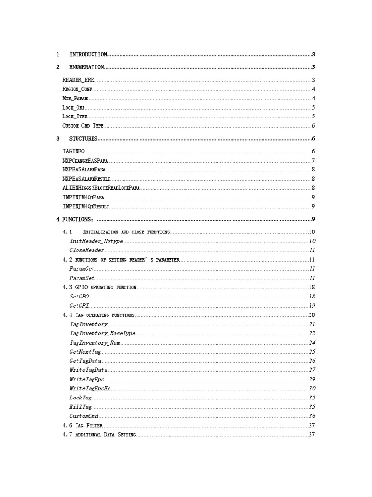 RFID Reader API Documentation | PDF