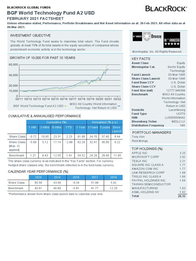 BGF World Technology Fund A2 USD Overview | PDF