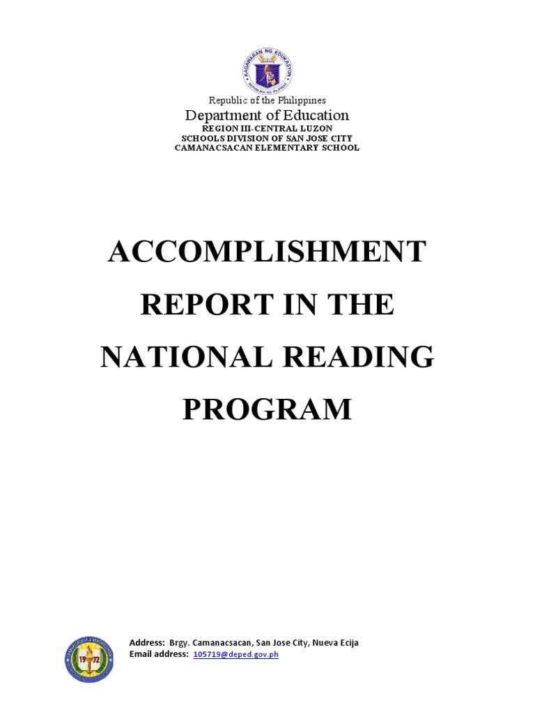 Camanacsacan Elementary NRP Report | PDF | Literacy | Cognitive Science