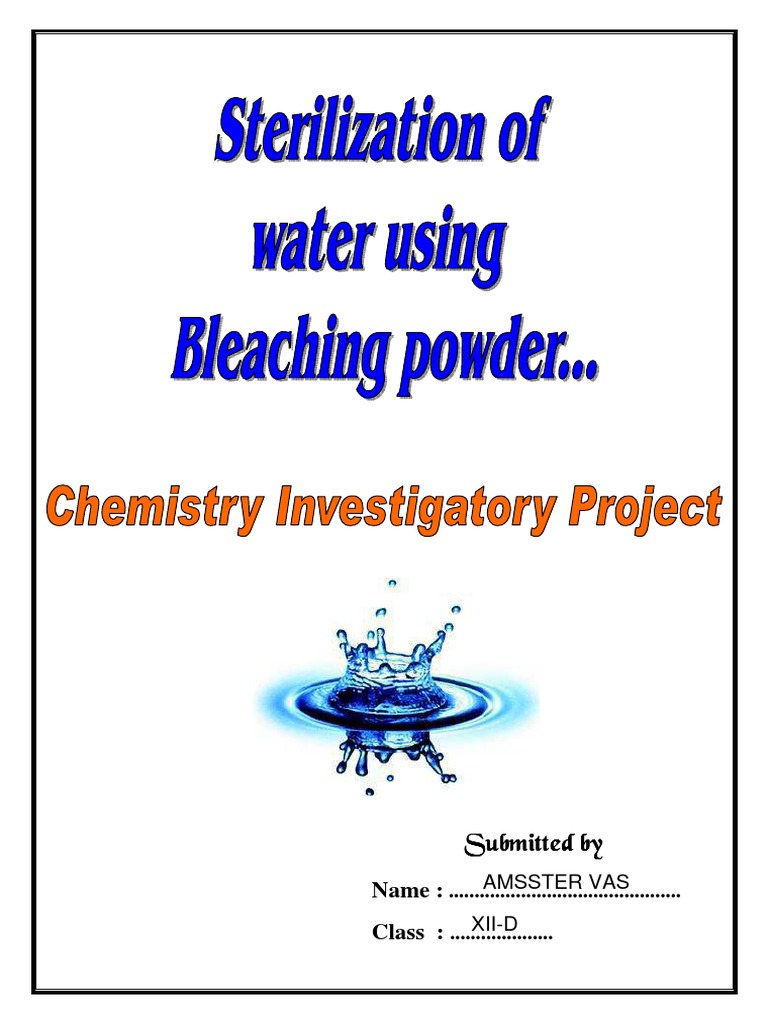 Sterilization of Water Using Bleaching Powder (1) PDF