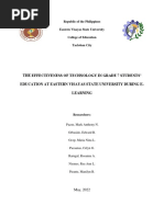 Cbar (The Effectiveness of Technology in Grade 7 Students' Education at Eastern Visayas State University During E-Learning)