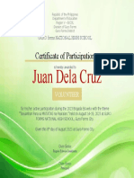 Brigada Cerificate of Participation Green