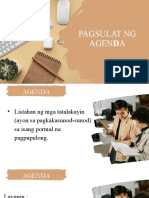Pagsulat NG Agenda