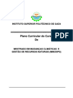 Plano Curricular - Mestrado em Mudancas Climaticas Final1