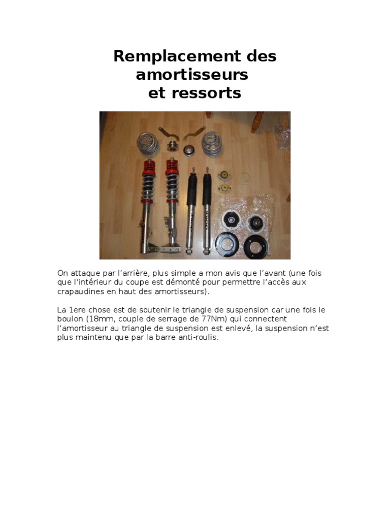 Rem Placement Amortisseurs, PDF, Suspension (Véhicule)