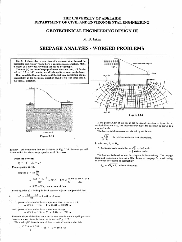 Geotech3 - LS1 - Seepage - Add Problems | PDF