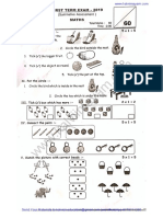 1st Maths Quaterly Question Paper English Medium