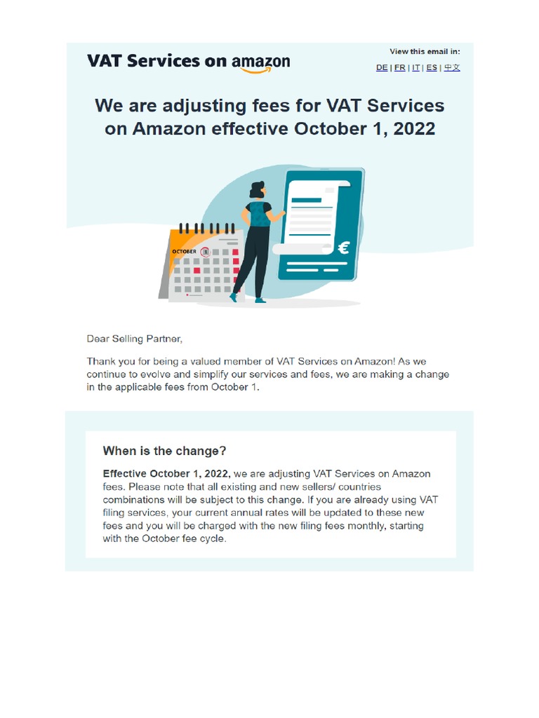 VAT Services On Amazon New Fee PDF