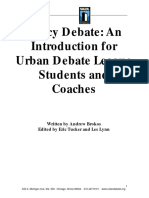 Policy Debate - An Introduction For Urban Debate League