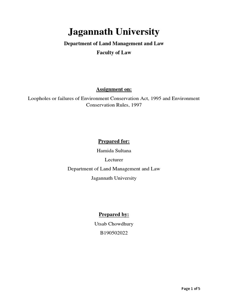 Loopholes of ECA PDF Natural Environment Earth Sciences