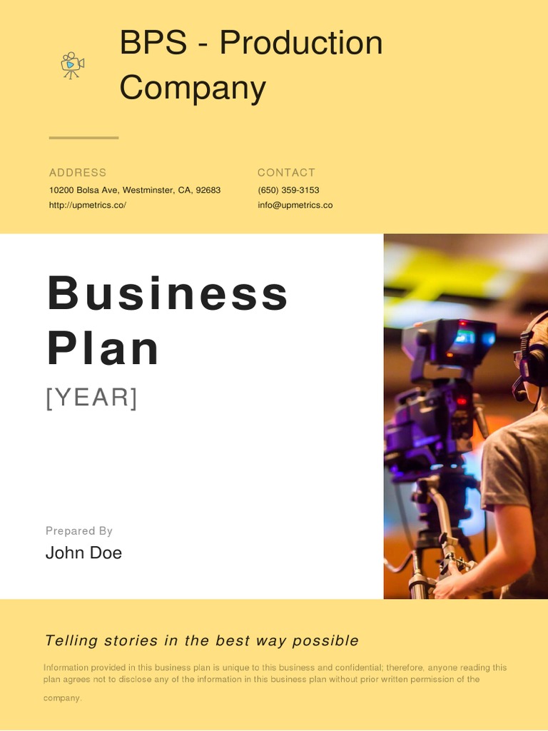 Production Company Business Plan PDF
