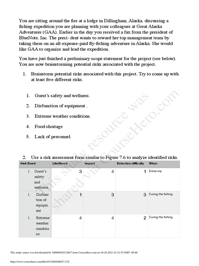 Alaska Fly-Fishing Risk Planning | PDF | Securities | Risk