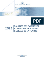 BCT - statistique balance des paiements 2021