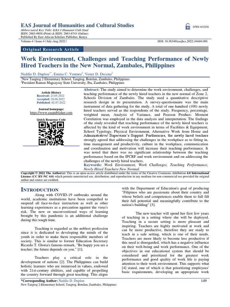 Newly Hired Teacher Thesis Pdf