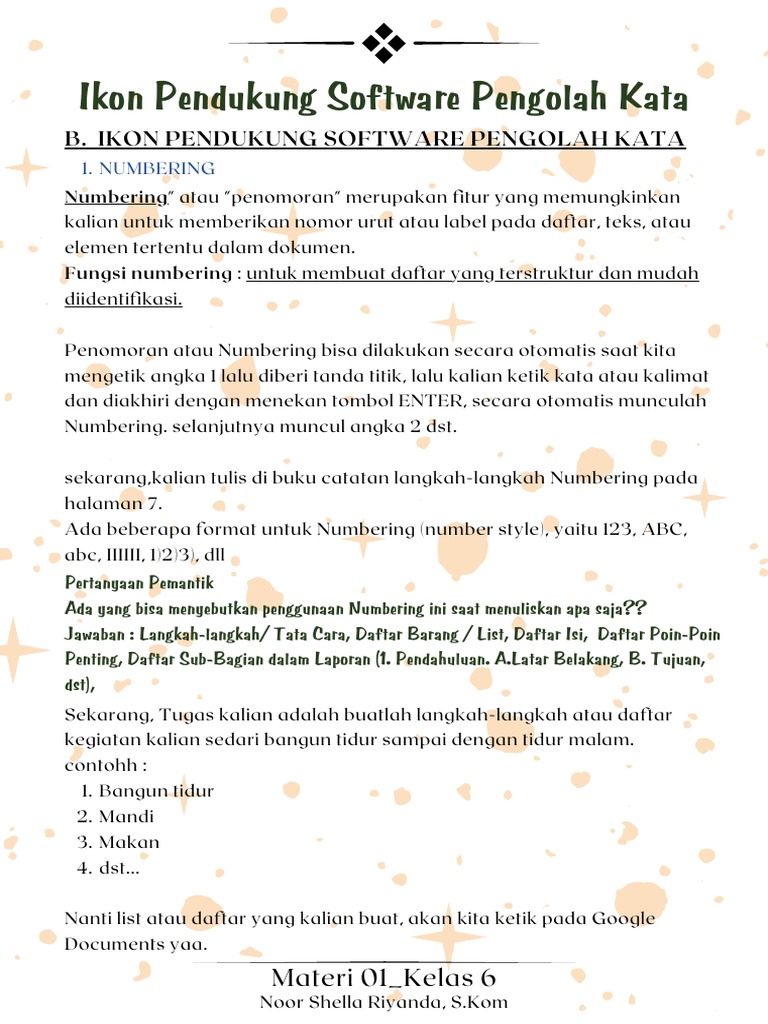 Fungsi Numbering dalam Pengolah Kata | PDF | Seni | Komputer