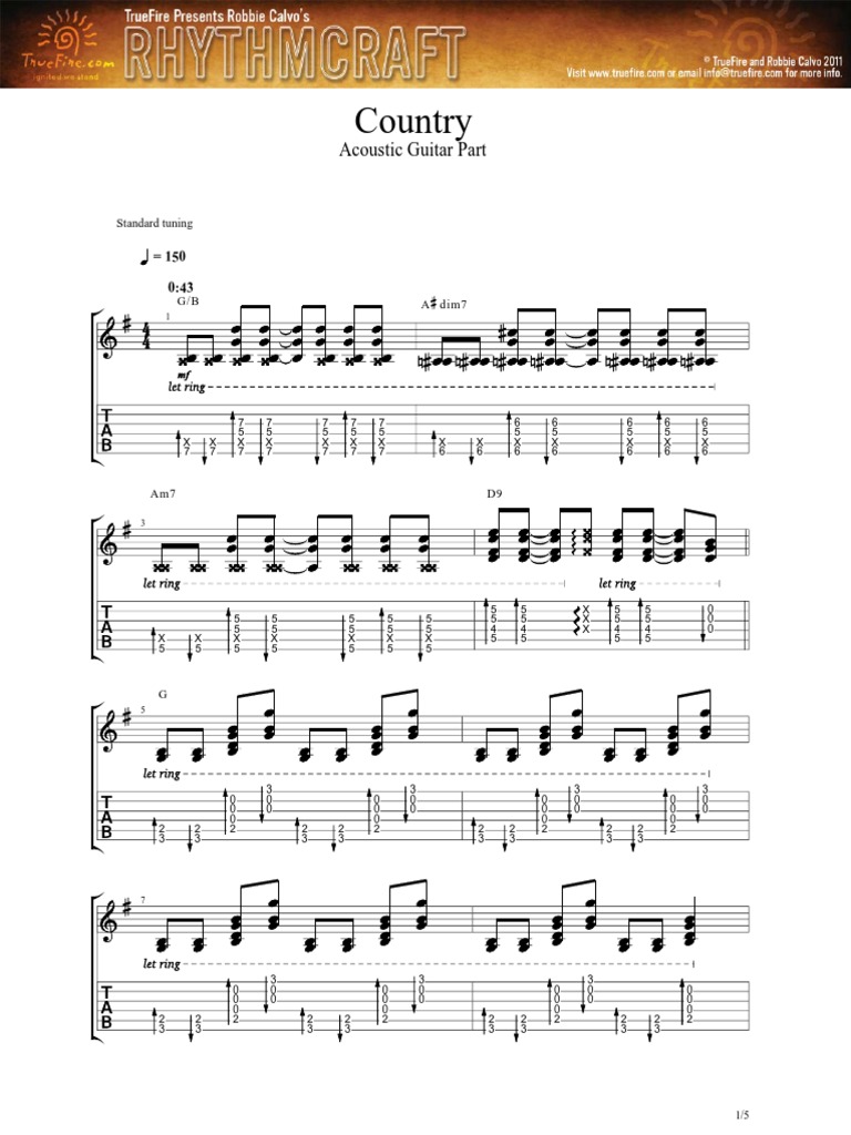 Country Acoustic Guitar Tabs | PDF