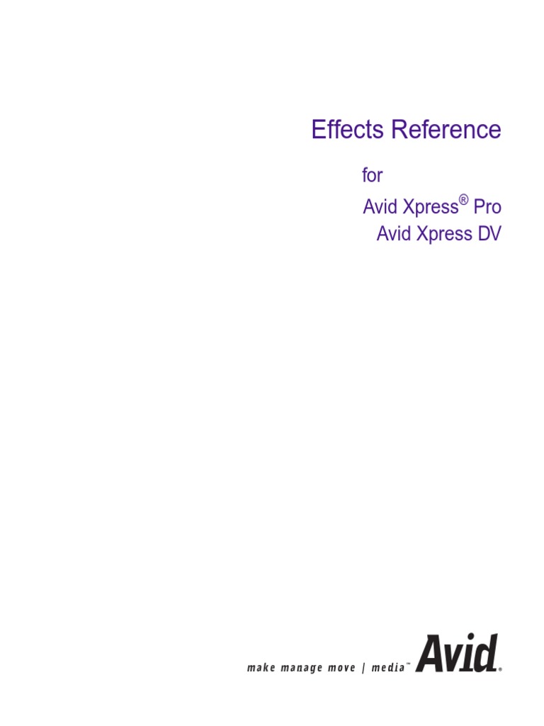 Xpress DV 4.0 ProductsEffectsRef | PDF | Business | Technology ...