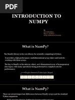 Introduction To Numpy: Aniruddh Kadam Reg No-12109237 Lovely Professional University