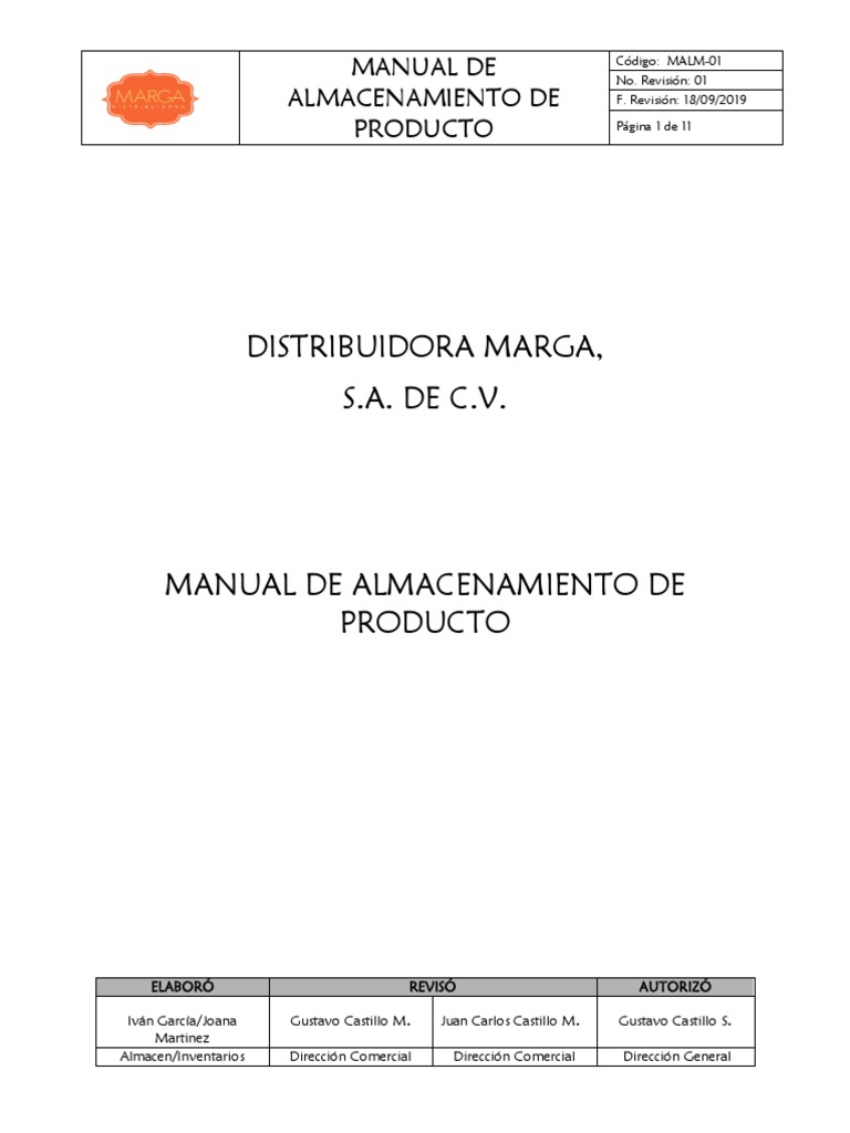 Image Result For Manual De Manejo Y Almacenamiento De Productos