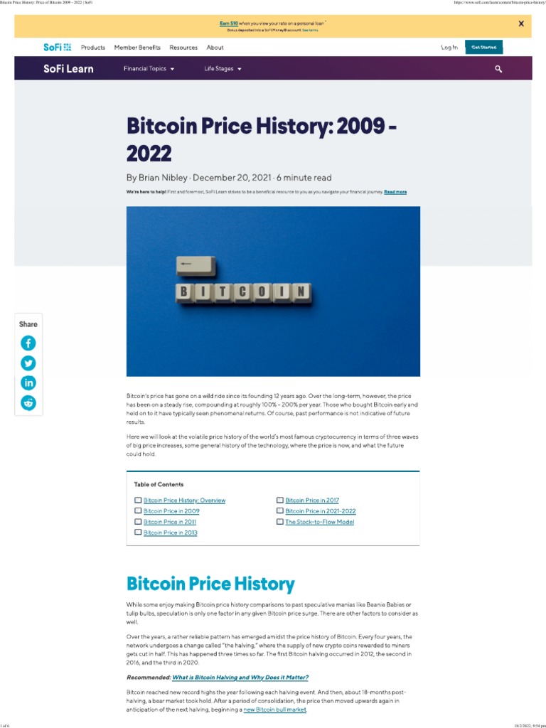 Bitcoin Price History 2009-2022 | PDF