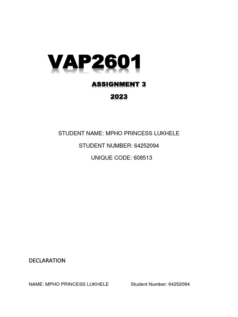 vap2601 assignment 3 answers