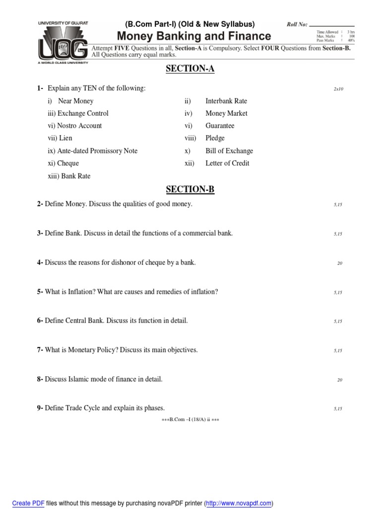 2 Money Banking and Finance (Old & New Syllabus) PDF