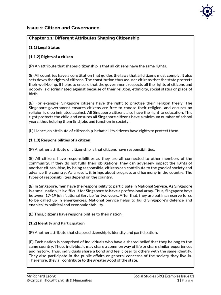 SS SRQ Example Essays Issue 01 | PDF | Politics