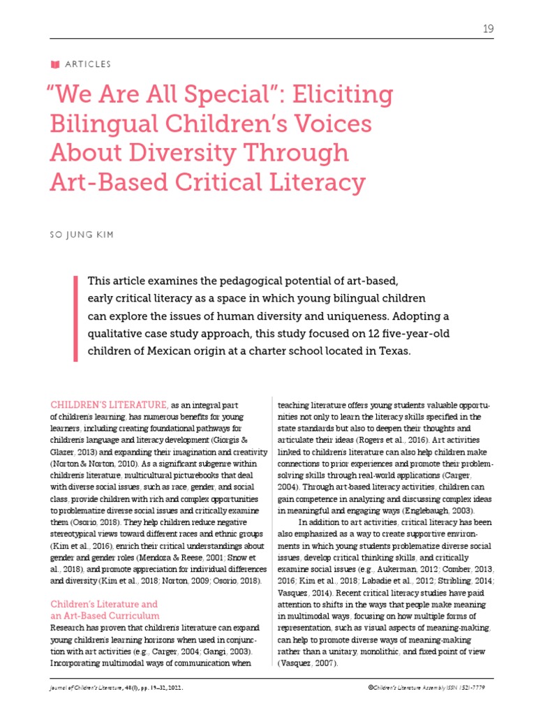 Art-Based Critical Literacy in Bilingual Education | PDF | Literacy ...